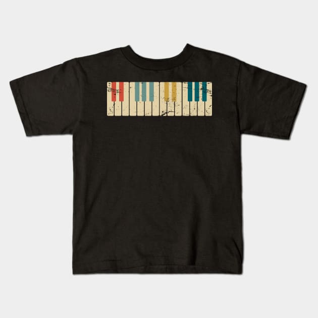 Retro Piano Keys Piano Kids T-Shirt by shirtsyoulike